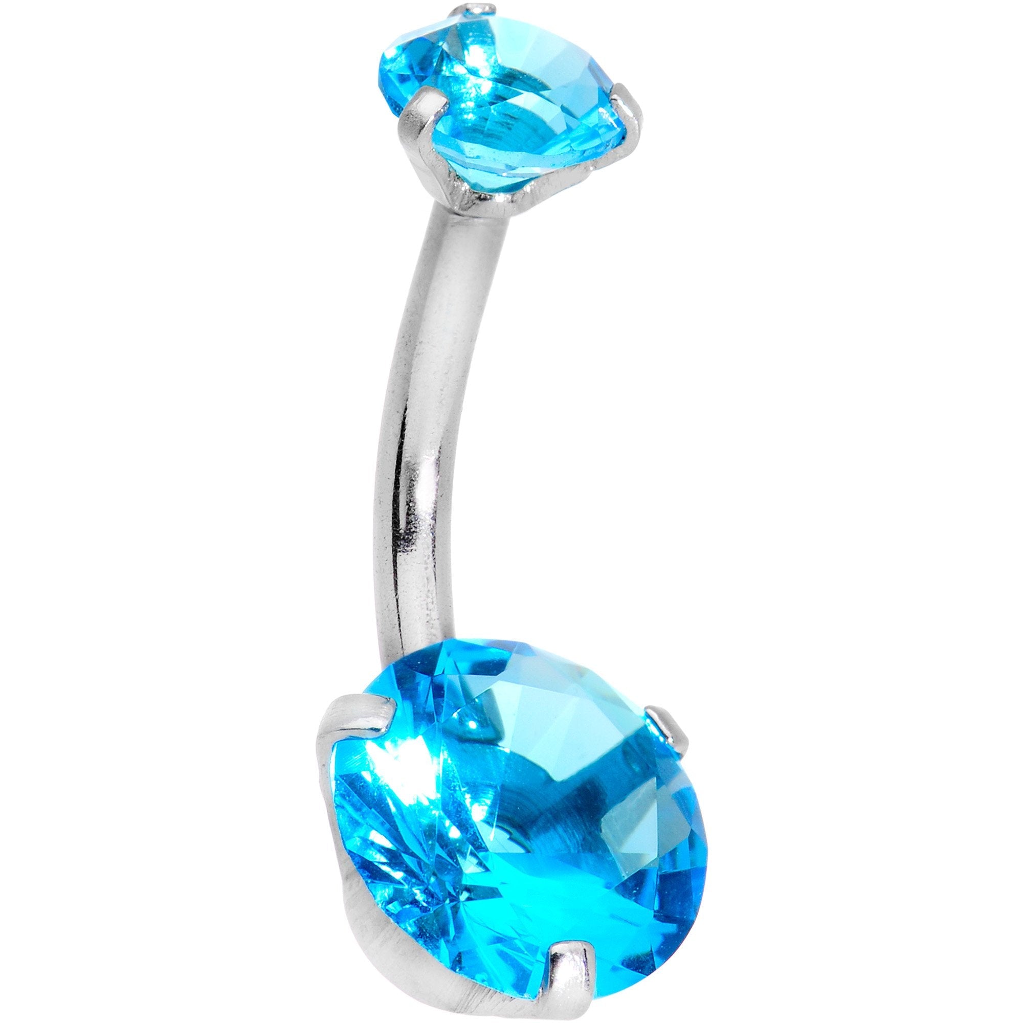 BodyCandy Blue CZ Gem Feather Trio Dangle Belly Ring — lifestyle context