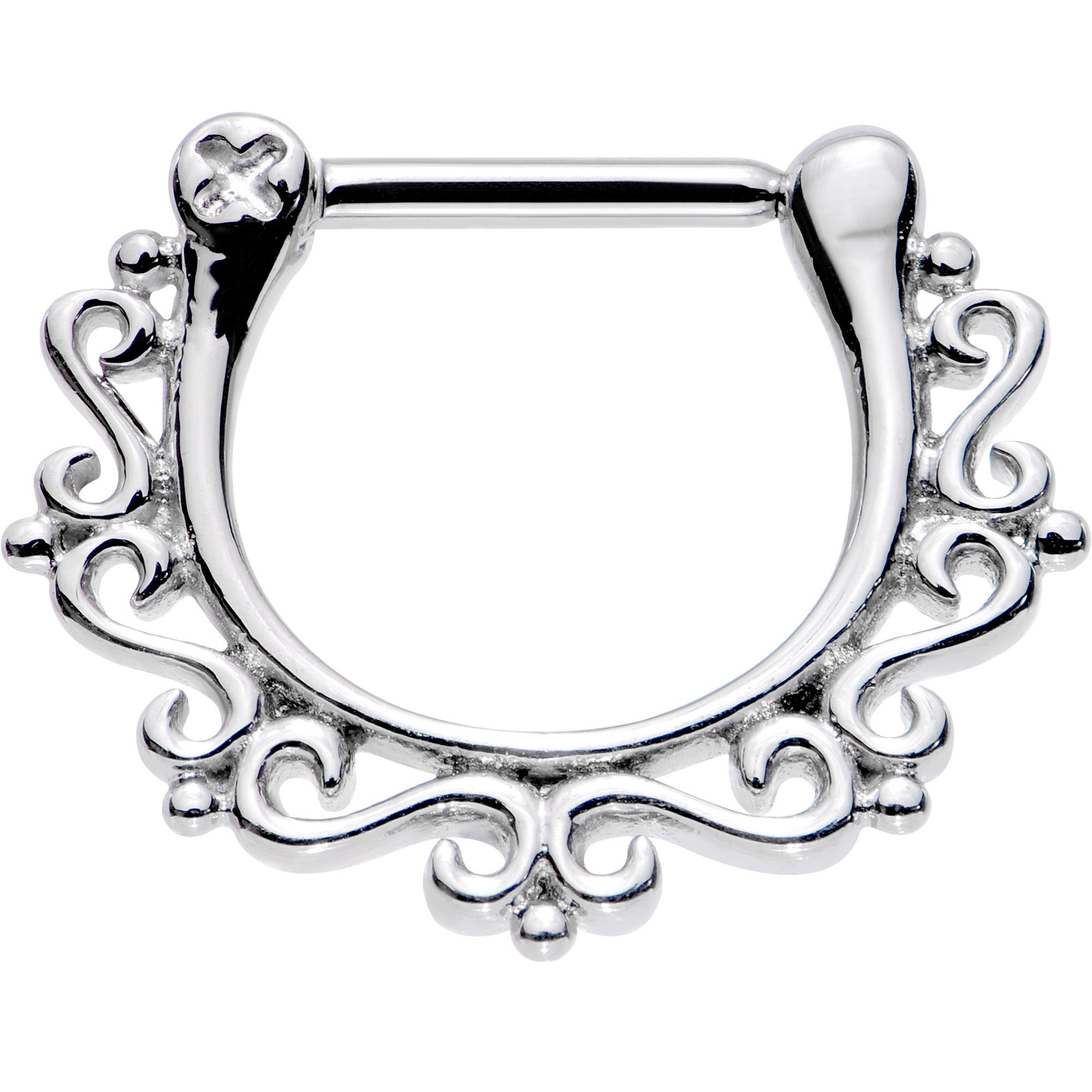 BodyCandy 16G 5/16 Delightful Filigree Twist Septum Clicker — main product shot