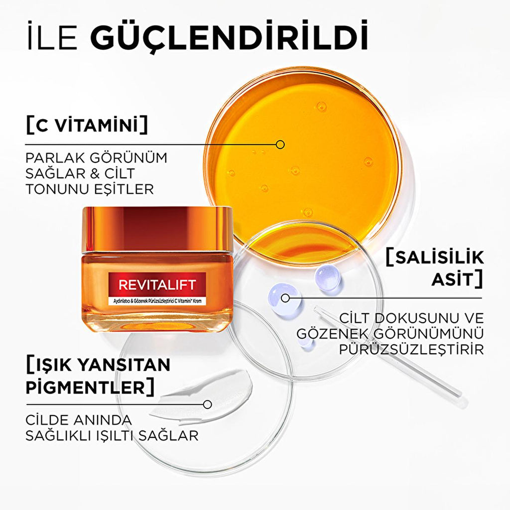 Loreal Paris Revitalift Clinical Vitamin C Face Cream - Anti-aging Moisturizer, Brightening & Pore Minimizing