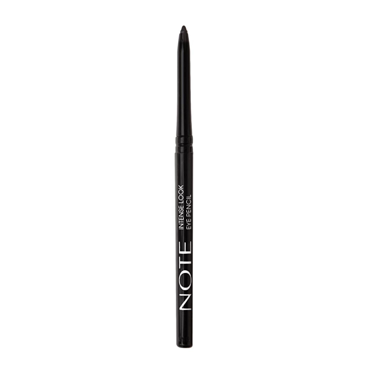 Note Cosmetics Intense Look Eye Pencil - Waterproof, Dermatologically Tested, Black Eyeliner for Sensitive Eyes