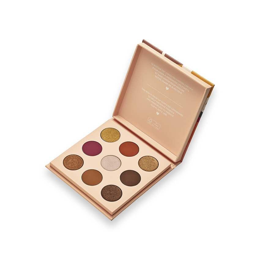 9-Color Eyeshadow Palette - Earth-Toned Eyeshadow Palette for Sensitive Eyes - Vegan, Highly Pigmented Shades