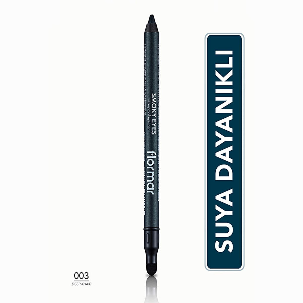 Flormar Smoky Eyes Waterproof Matte Eyeliner - Deep Khaki, Long-Lasting, Intense Pigment