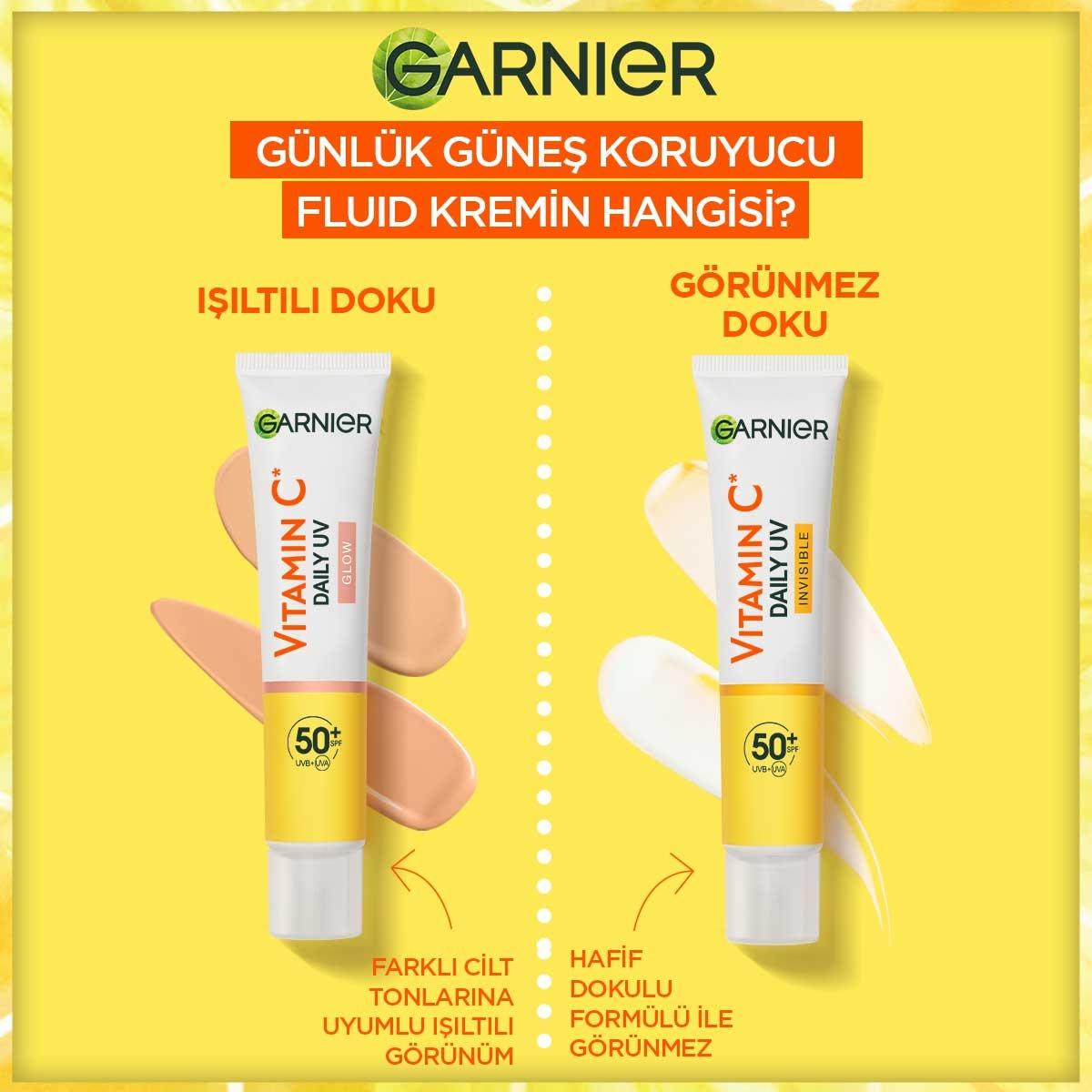 Garnier Daily Sunscreen Face Cream SPF50+ - Vitamin C Enriched, Vegan, Dermatologically Tested - 1.35 fl oz