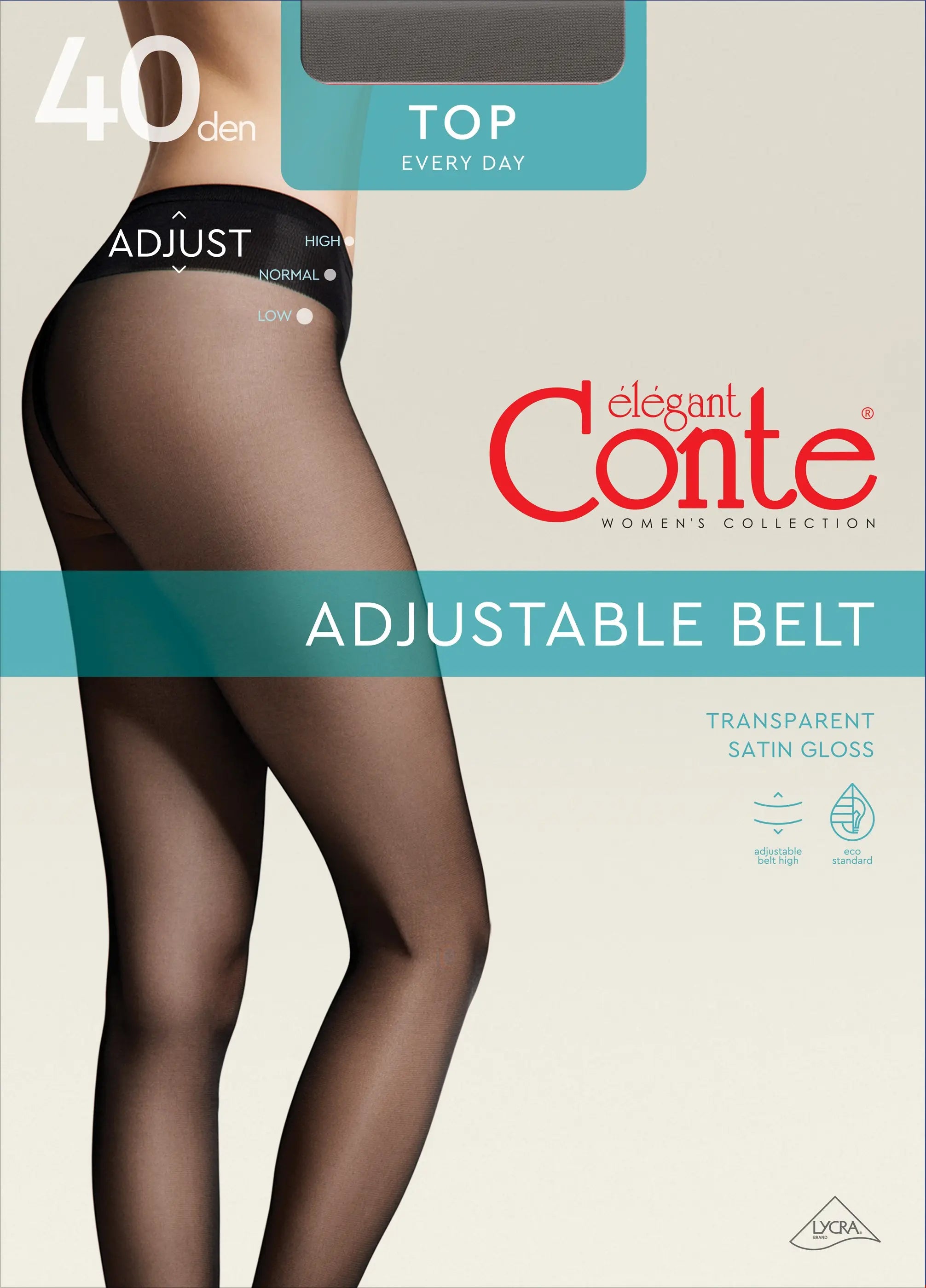 TheRanok.com Tights Conte Top 40 Den - Low Waist Adjustable Belt — fabric or material detail