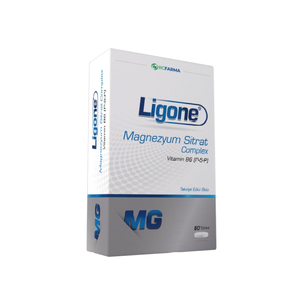 Ligone Magnesium Citrate Complex 60 Tablets - Magnesium and Vitamin B6 for Energy and Wellness