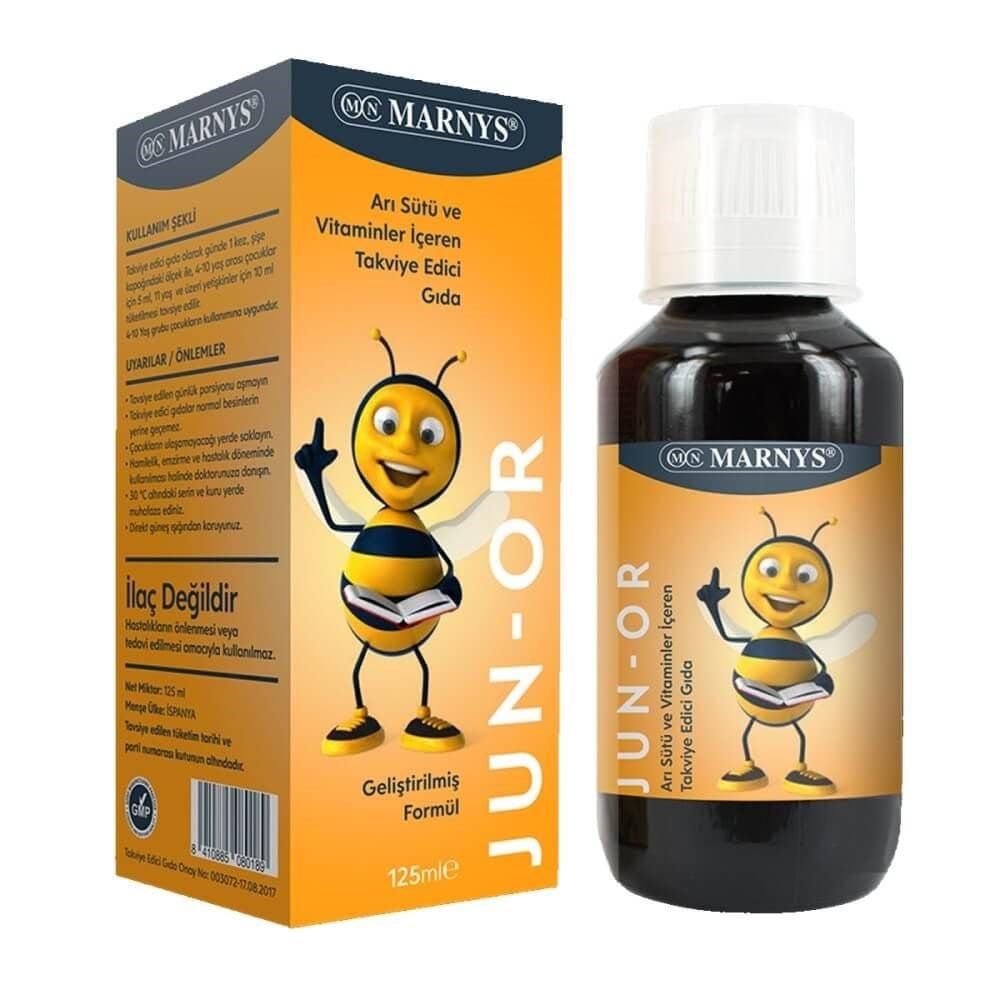 MN Marnys Multivitamin Supplement Syrup for Kids - Royal Jelly, Vitamins A, C, D, B Complex - 4.23 fl oz