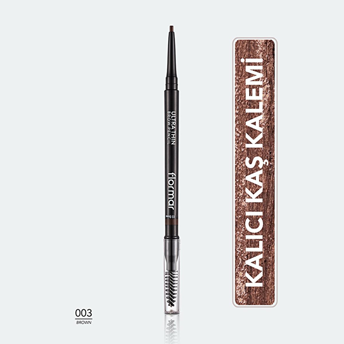 Flormar Ultra Thin Eyebrow Pencil - Waterproof, Long-Lasting, Precision Tip & Brow Brush - Eyebrow Makeup for Natural Look