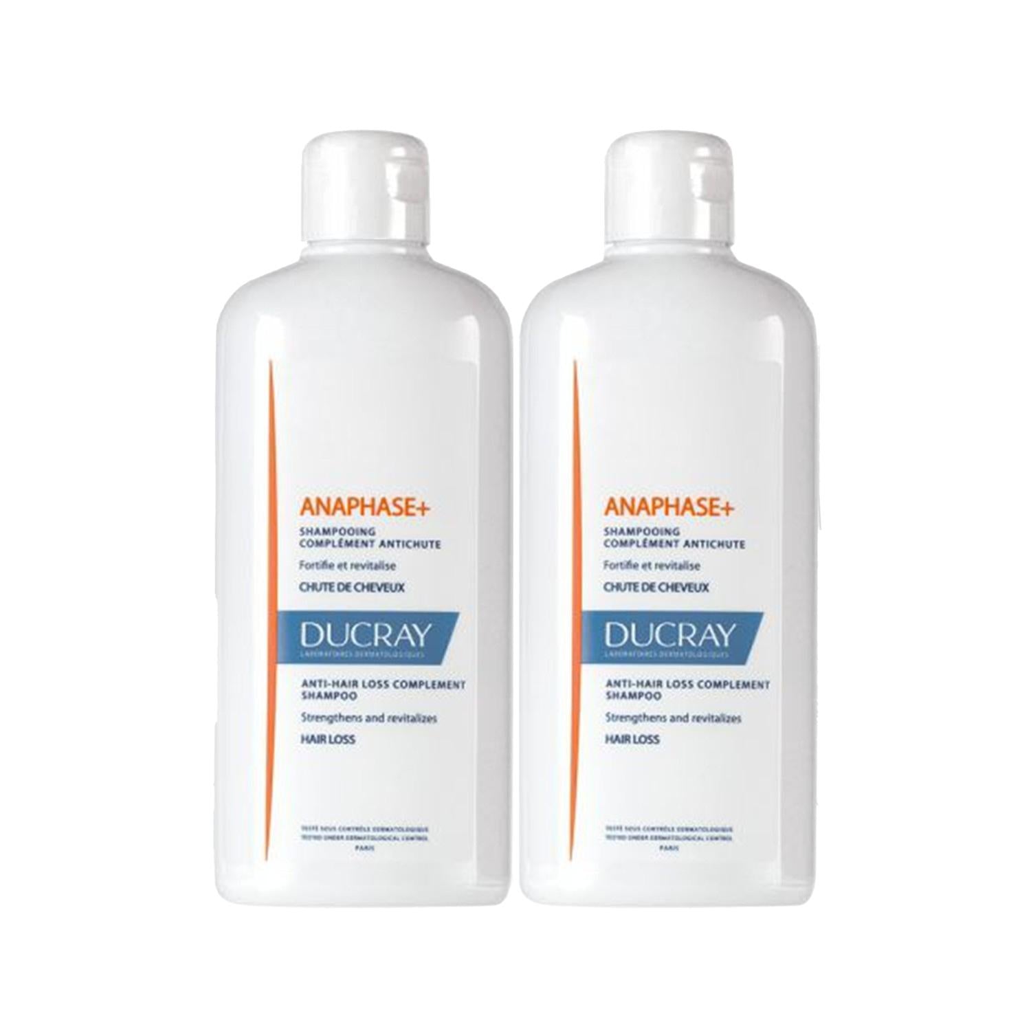 Ducray Anaphase+ Hair Loss Shampoo - 2 x 400ml - Anti Hair Fall Care & Dermatological Shampoo