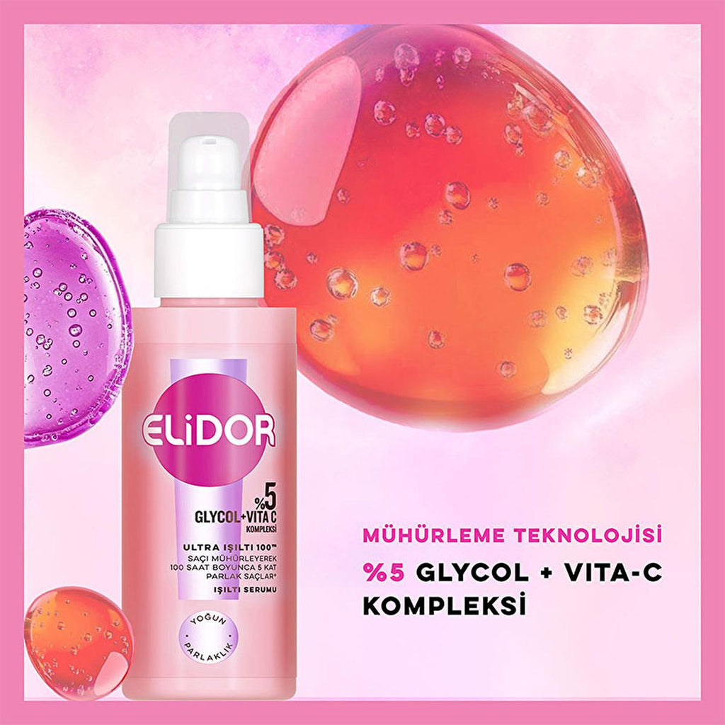 Elidor Ultra I_õltõ 100 I_õltõ Serum - Intense Shine Hair Serum for Dry, Damaged Hair - 3.04 fl oz