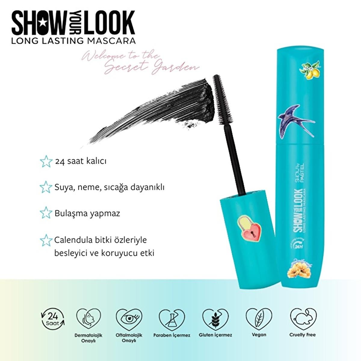 Show by Pastel 24H Long Lasting Volume Mascara - Waterproof, Cruelty-Free & Vegan - Secret Garden