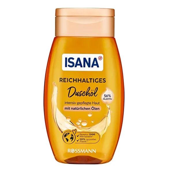 Isana Shower Oil - 56% Natural Oil Content, Moisturizing for Dry & Sensitive Skin, Dermatologically Tested - 6.76 fl oz