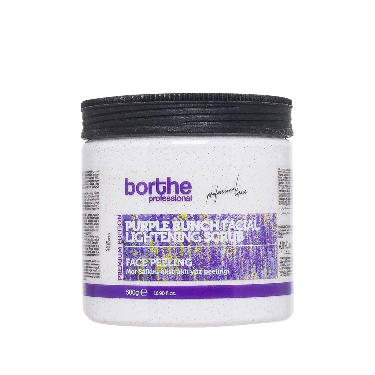 Borthe Professional Face Scrub - 500g Purple Exfoliating Skincare for Smoother Facial Skin