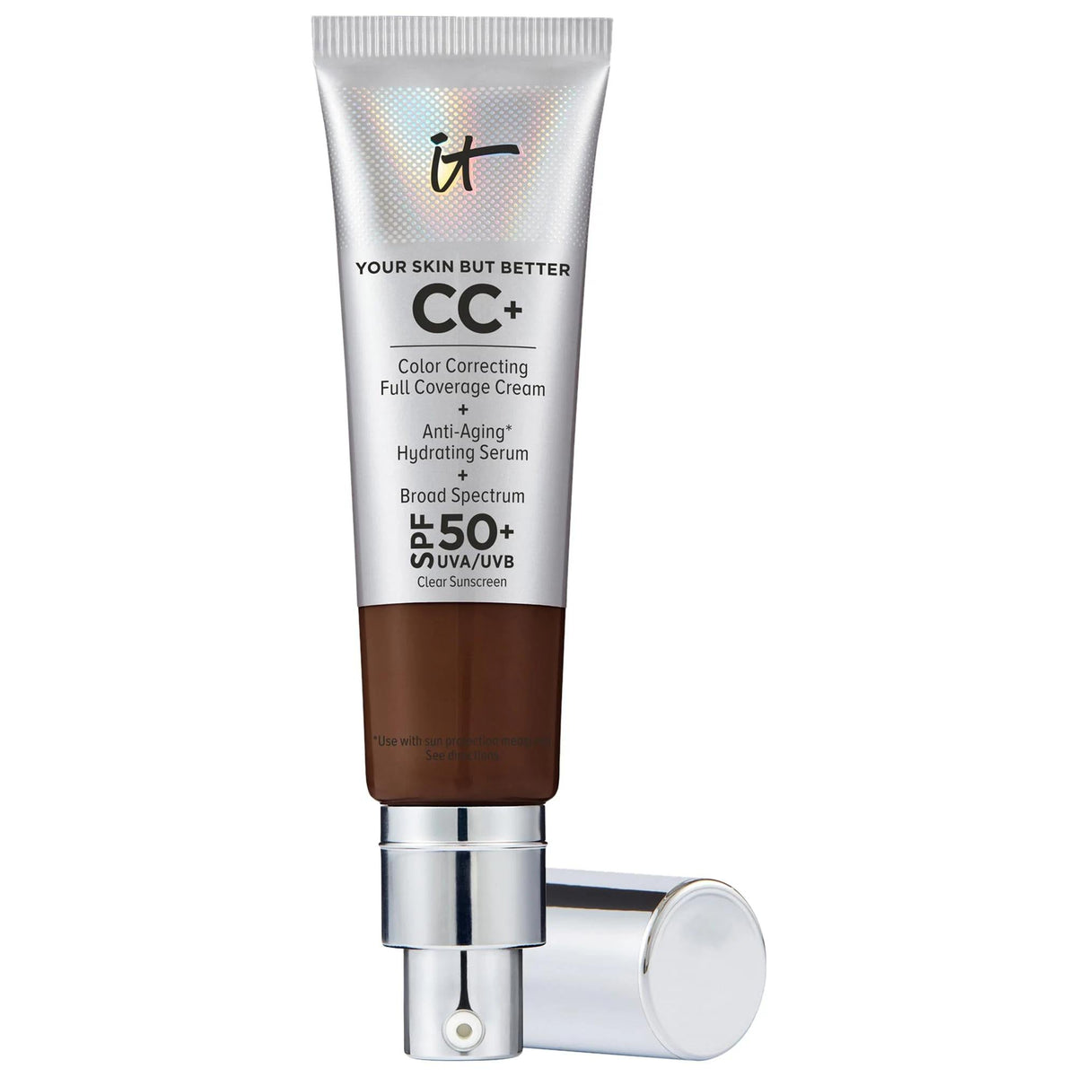 IT Cosmetics CC+ Cream Full Coverage Foundation SPF 50+: Hydrating, Anti-Aging Color Correcting Cream for Acne, Redness, & Un