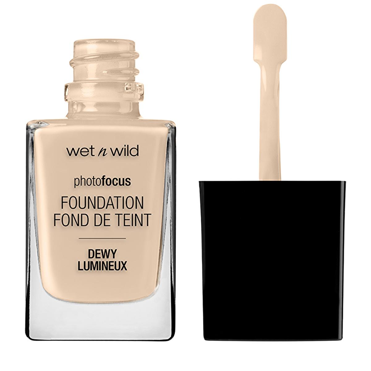 Wet n Wild Photo Focus Foundation Dewy Lumineux Liquid Foundation - Nude Ivory, Lightweight, Long-Lasting Makeup