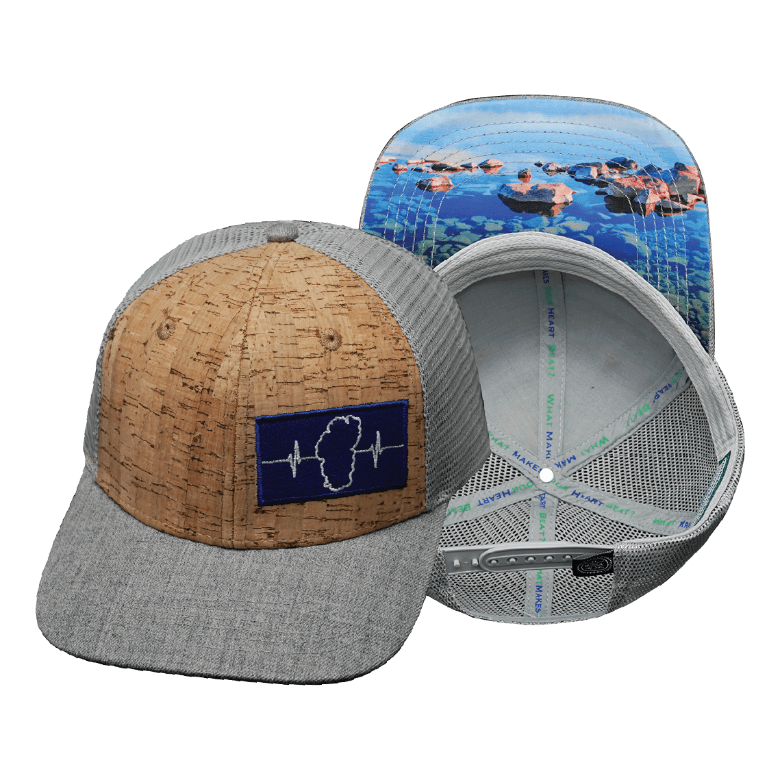 The Heartbeat Brand Tahoe Baseball Hat — Cork Heather Gray / Gray — main product shot