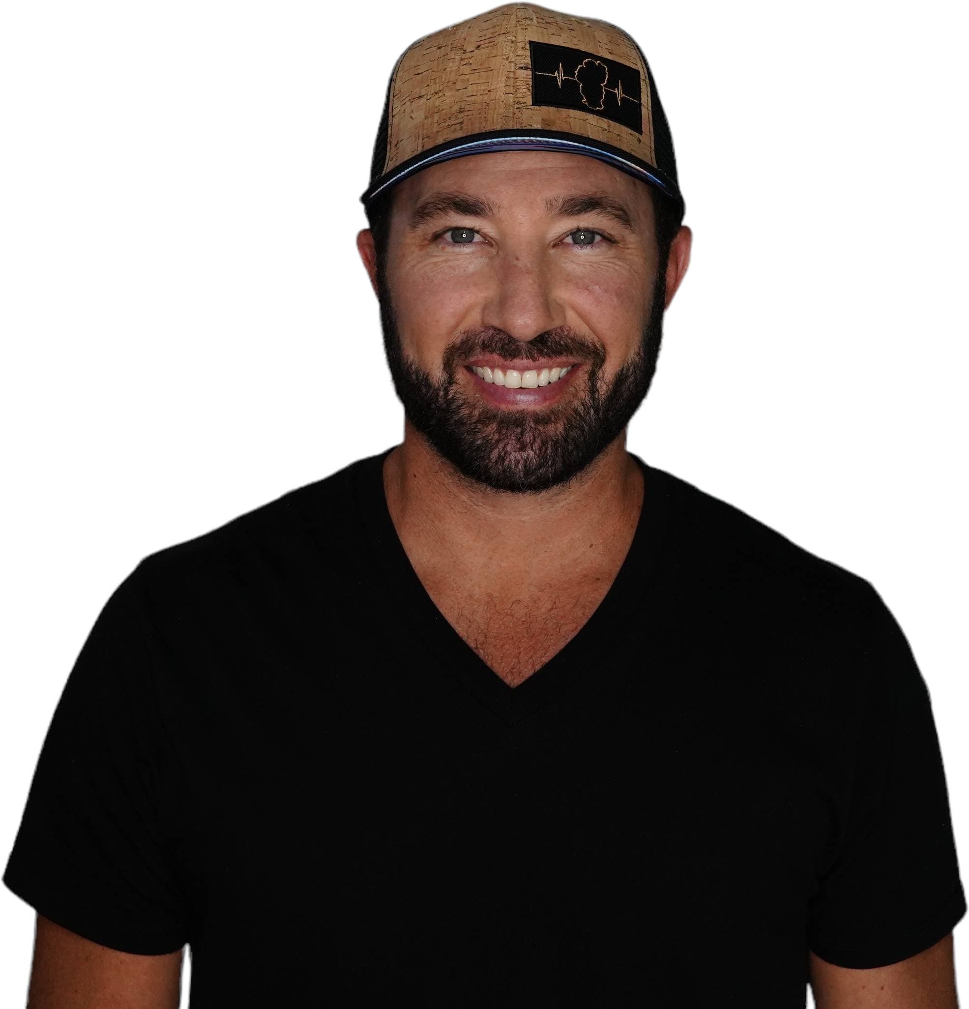 Tahoe Hat - Baseball Hat Fit - Cork - Black - Trucker Mesh