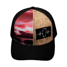 Tahoe Hat - Baseball Hat Fit - Cork Hybrid - Summer Sunset - Trucker Mesh