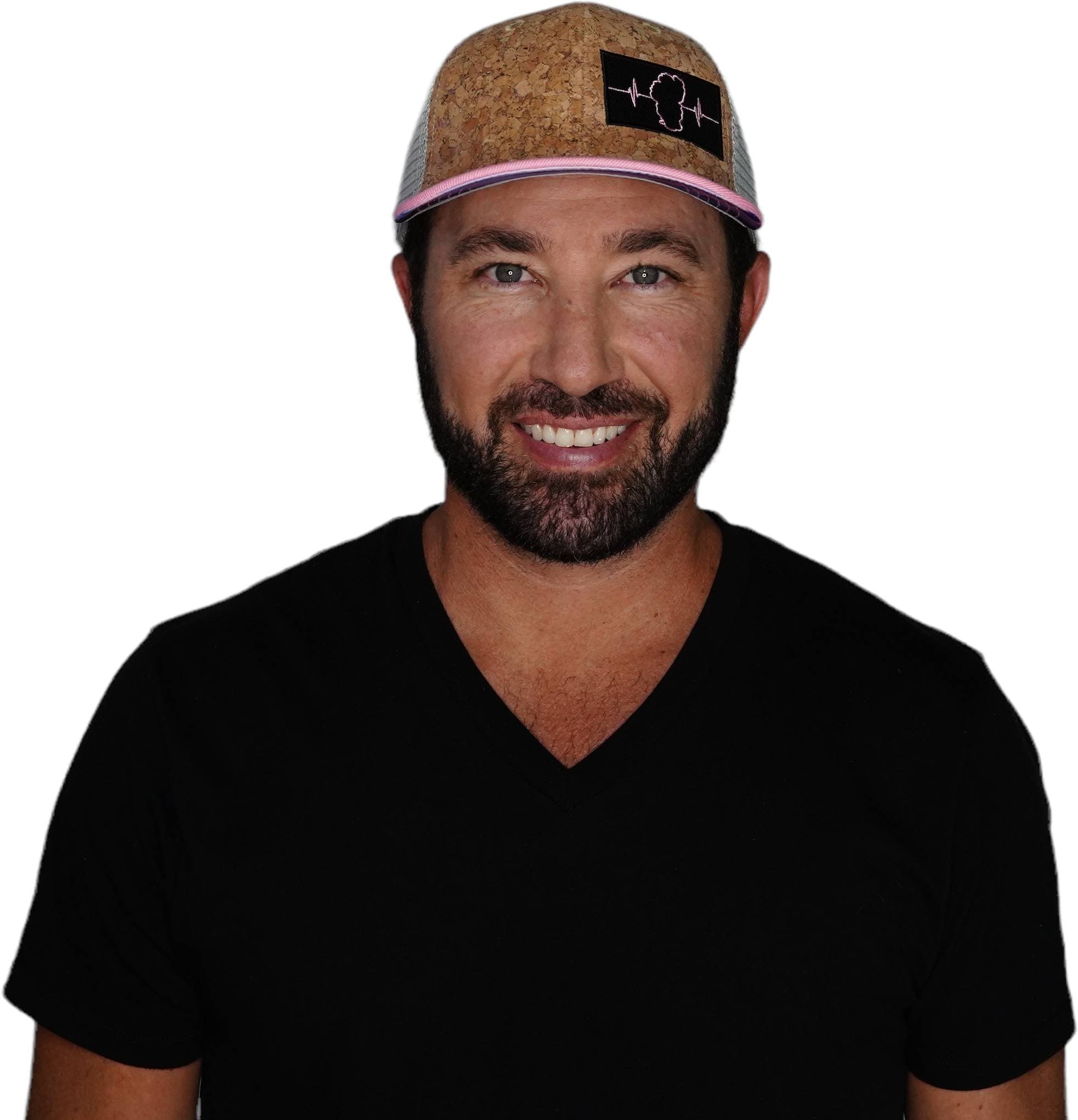 Tahoe Hat - Baseball Hat Fit - Cork - Pink / Gray - Trucker Mesh
