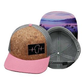 Tahoe Hat - Baseball Hat Fit - Cork - Pink / Gray - Trucker Mesh