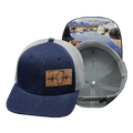 The Heartbeat Brand Tahoe Baseball Hat — Heather Navy / Gray — main product shot