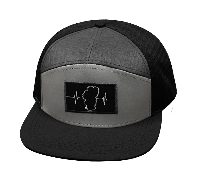 Tahoe Hat - Flat Bill - Black / Gray / Charcoal - Jersey Mesh