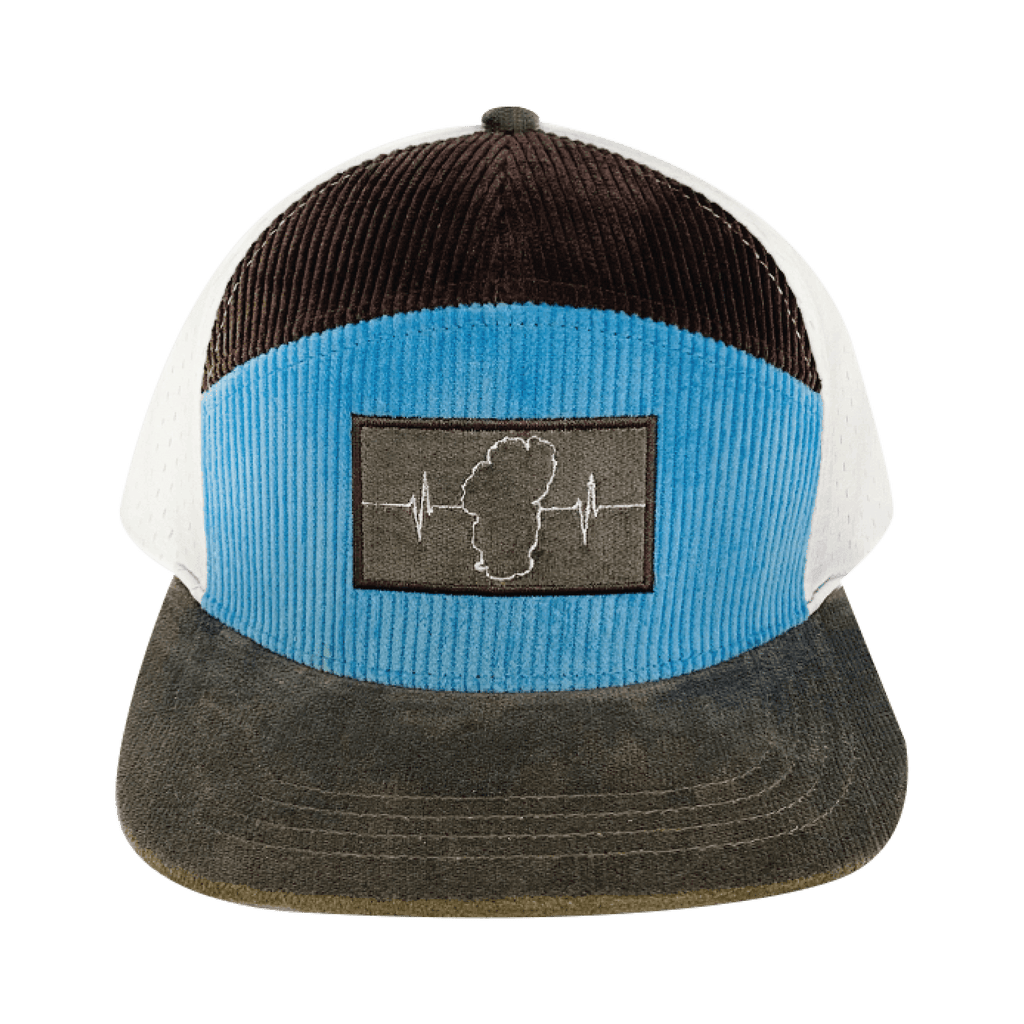 Tahoe Hat - Flat Bill - Corduroy - Charcoal / Light Blue / White - Jersey Mesh