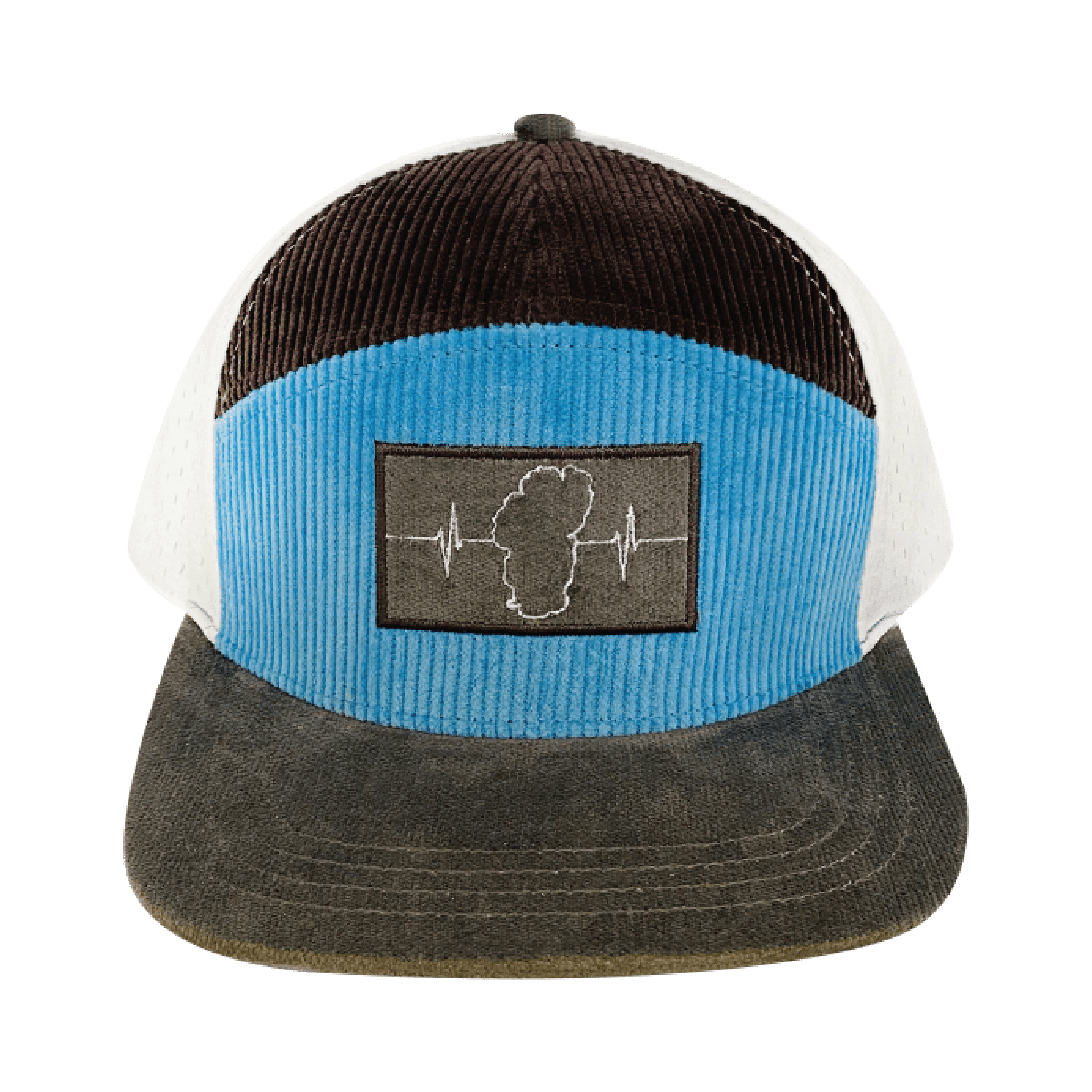 Tahoe Hat - Flat Bill - Corduroy - Charcoal / Light Blue / White - Jersey Mesh