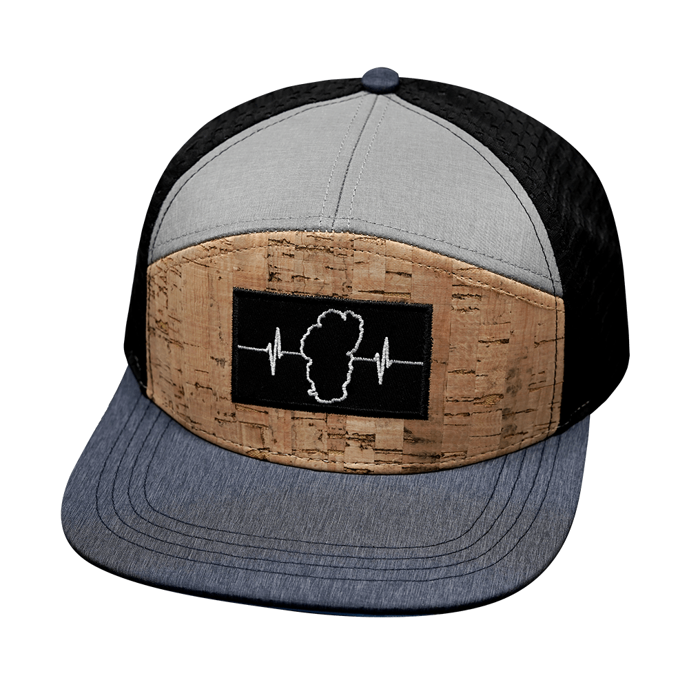 Tahoe Hat - Flat Bill - Cork - Navy / Gray / Black - Jersey Mesh