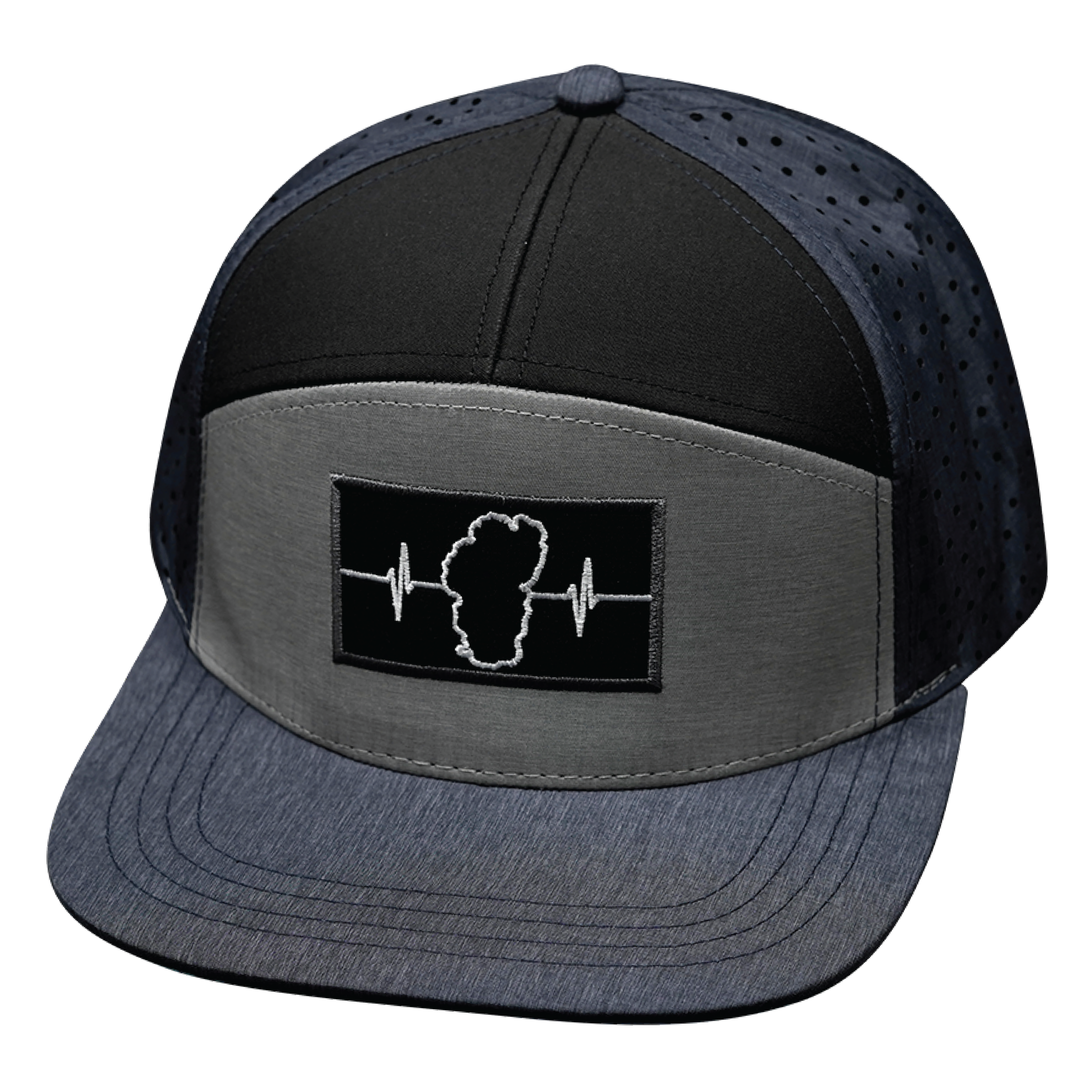 Tahoe Hat - Flat Bill - Navy / Gray / Black - Laser Mesh