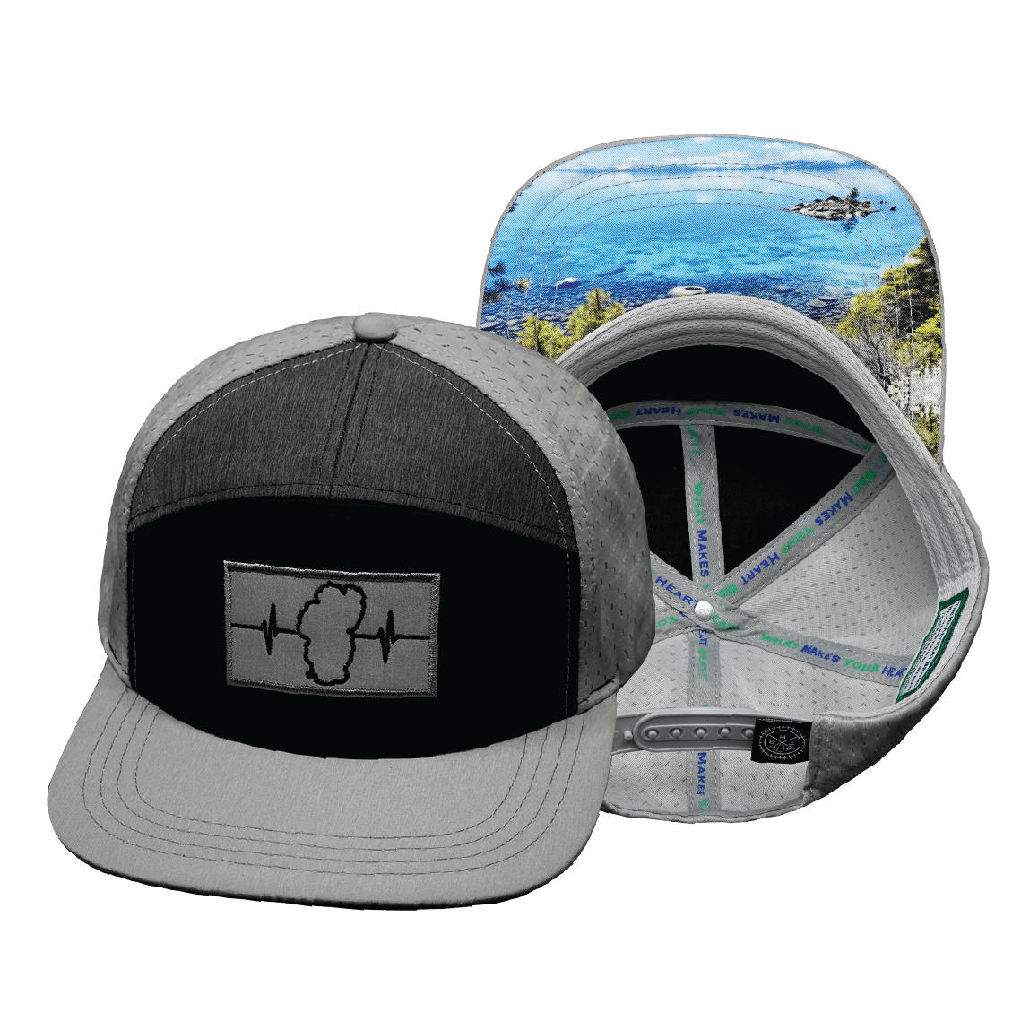 Tahoe Hat - Flat Bill - Gray / Black / Charcoal - Jersey Mesh