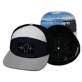 Tahoe Flat Bill Hat — Gray / Navy / White / Black