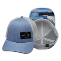 The Heartbeat Brand Tahoe Hat - Low Profile - Light Blue / White - Trucker Mesh — main product shot