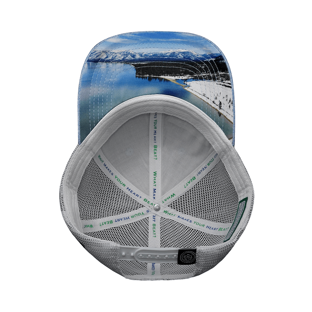 The Heartbeat Brand Tahoe Hat - Low Profile - Light Blue / White - Trucker Mesh — alternative angle