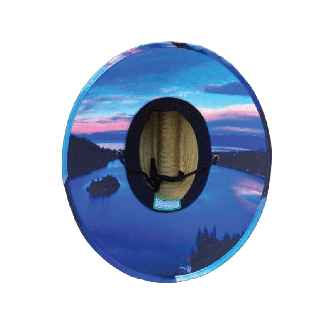 The Heartbeat Brand Tahoe Straw - Sun Hat - Emerald Bay Sunrise — side view