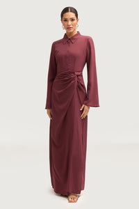 Tamara Wrap Maxi Dress - Marron Dresses Veiled 