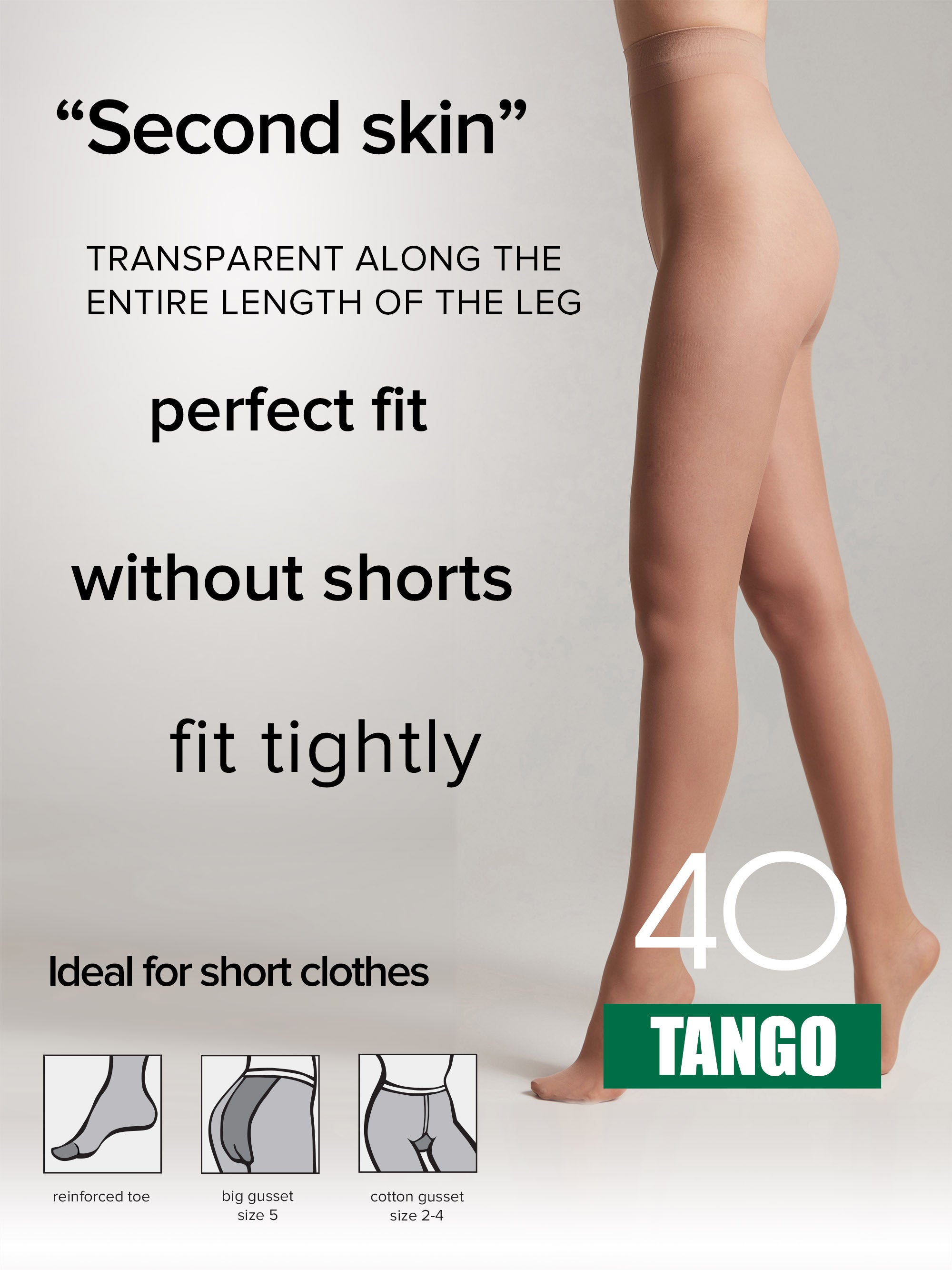 TheRanok.com Tights Conte Tango 40 Den - Sheer to Waist Satin Shine — product on model