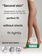 TheRanok.com Tights Conte Tango 40 Den - Sheer to Waist Satin Shine — comparison shot