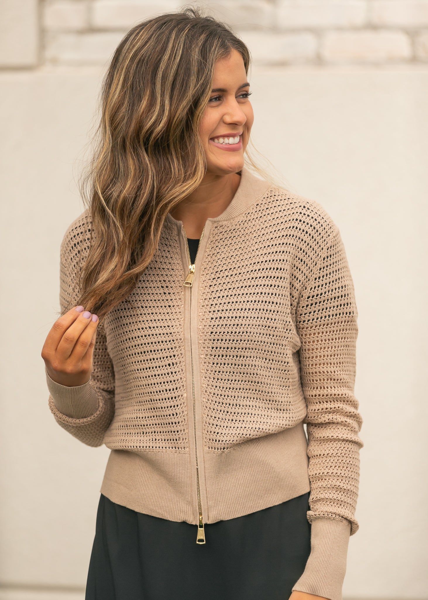 Inherit Co. Tate Crochet Open Knit Cardigan — back view
