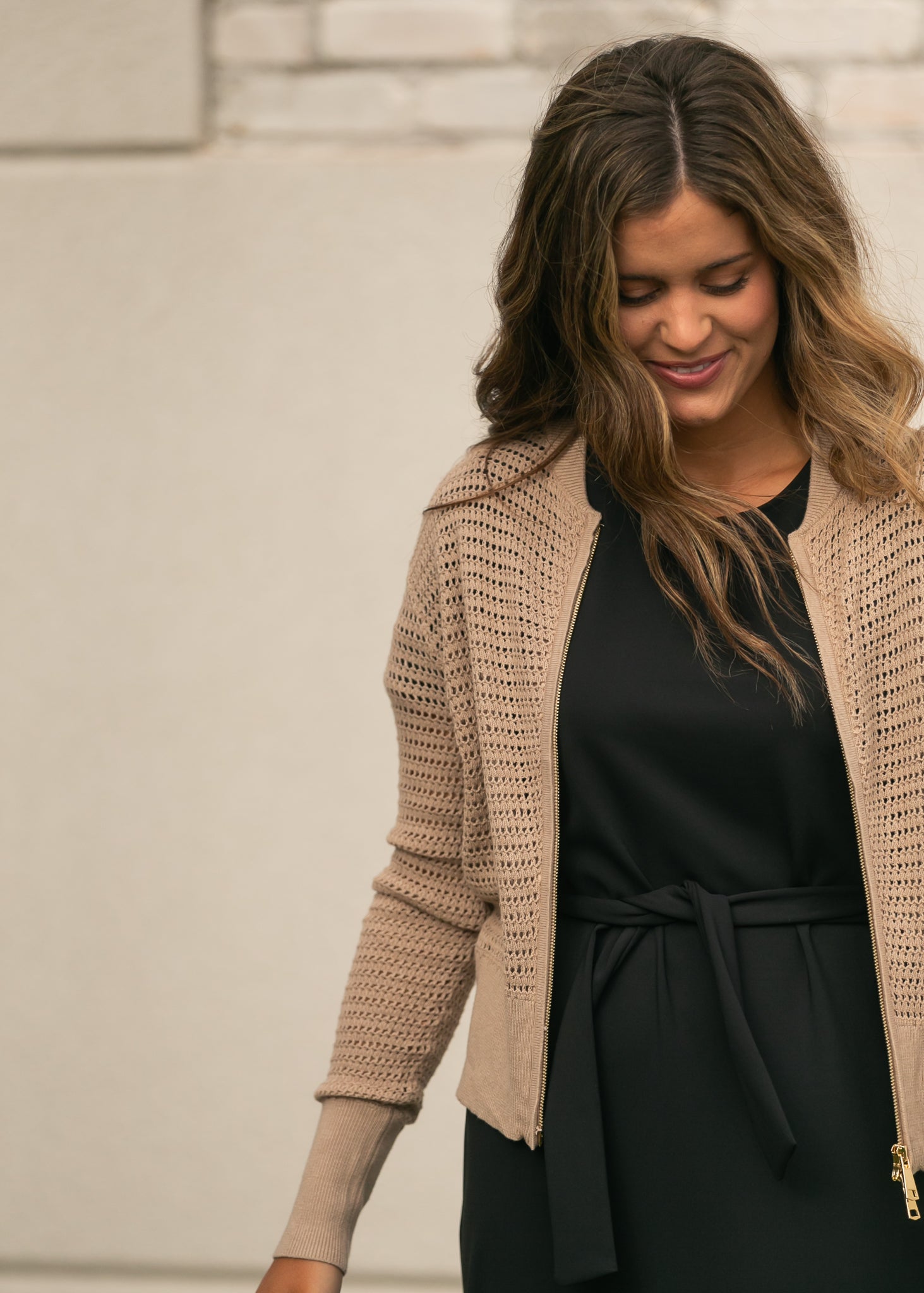 Inherit Co. Tate Crochet Open Knit Cardigan — comparison shot