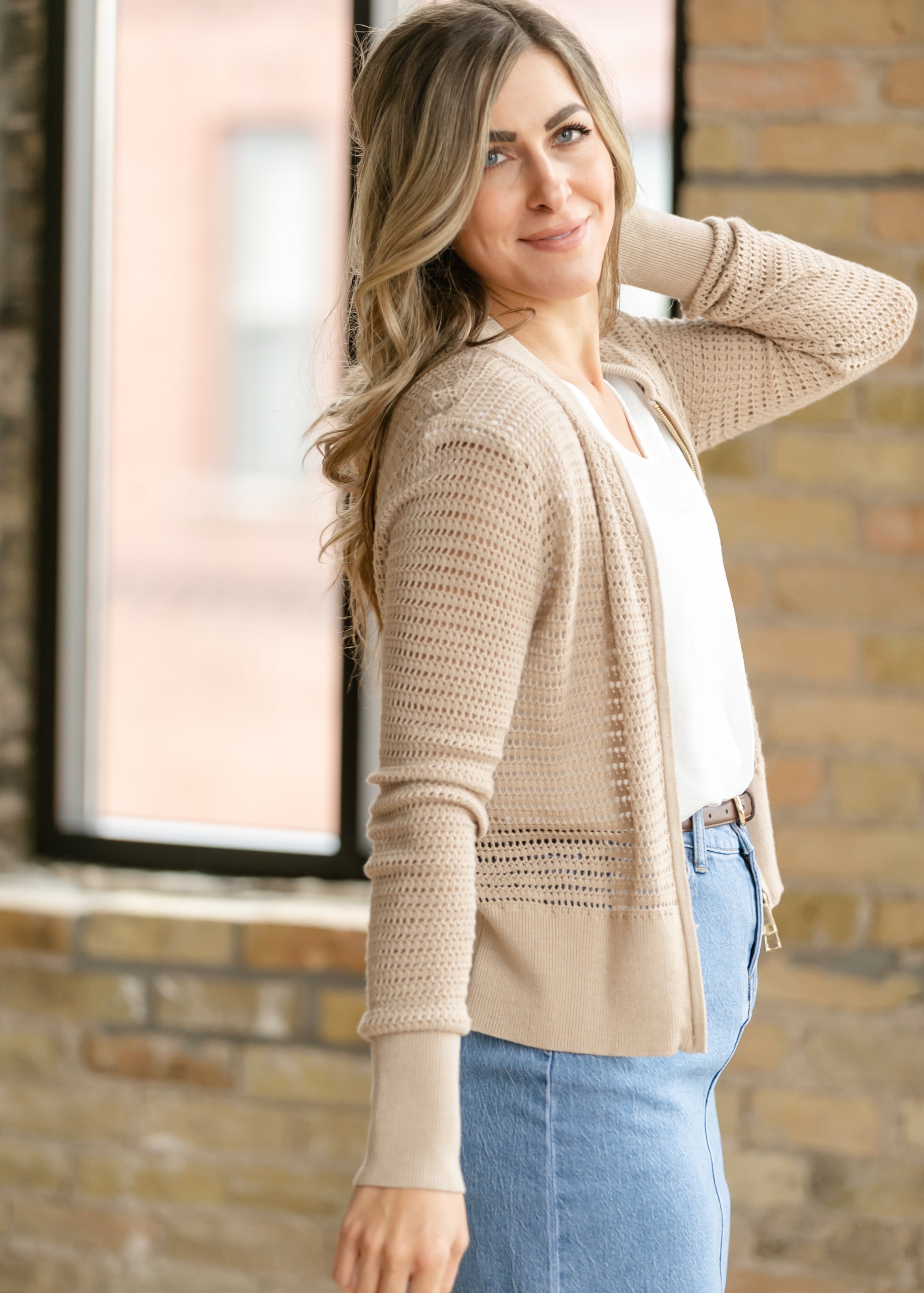Inherit Co. Tate Crochet Open Knit Cardigan — alternative angle