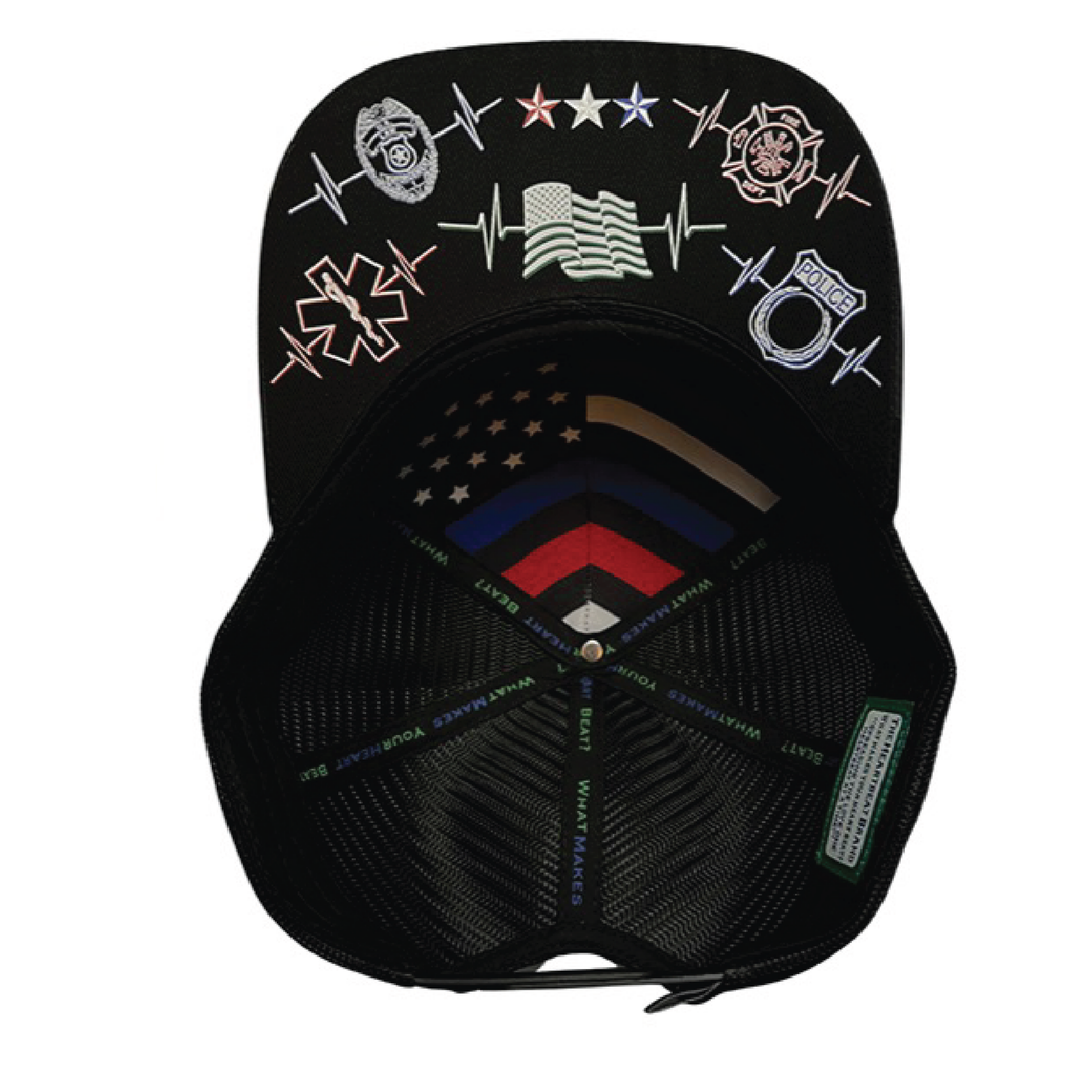 Team Heroes Hat - Baseball Hat Fit - Navy Camo / Black - Trucker Mesh