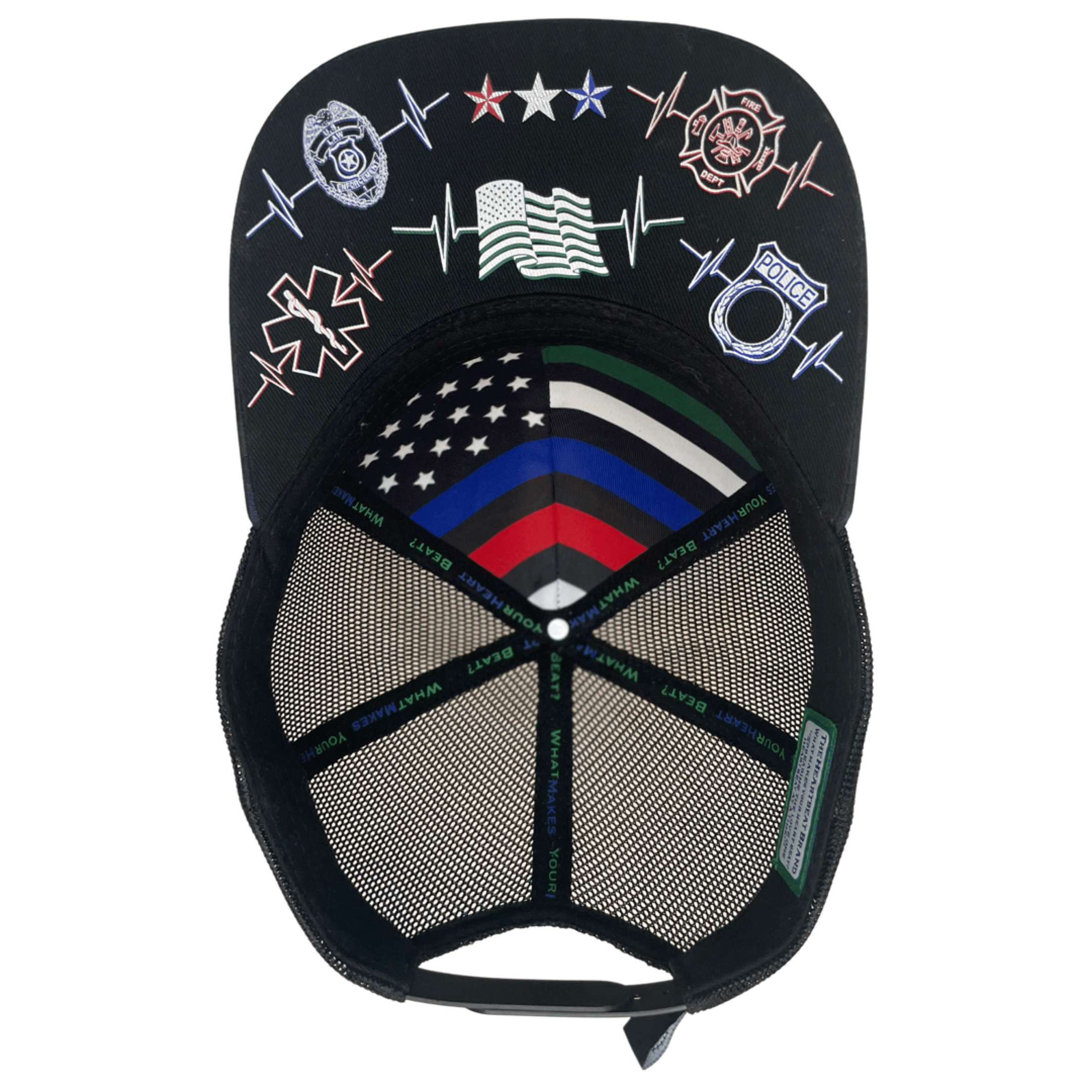 Team Heroes Hat - Baseball Hat Fit - Suede - Black - Trucker Mesh