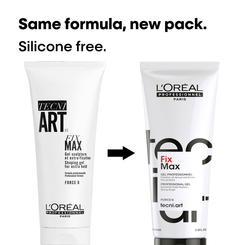 Loreal Professionnel Paris Tecni Art Fix Max Strong Hold Hair Styling Gel 200ml - Long-Lasting, Professional Quality
