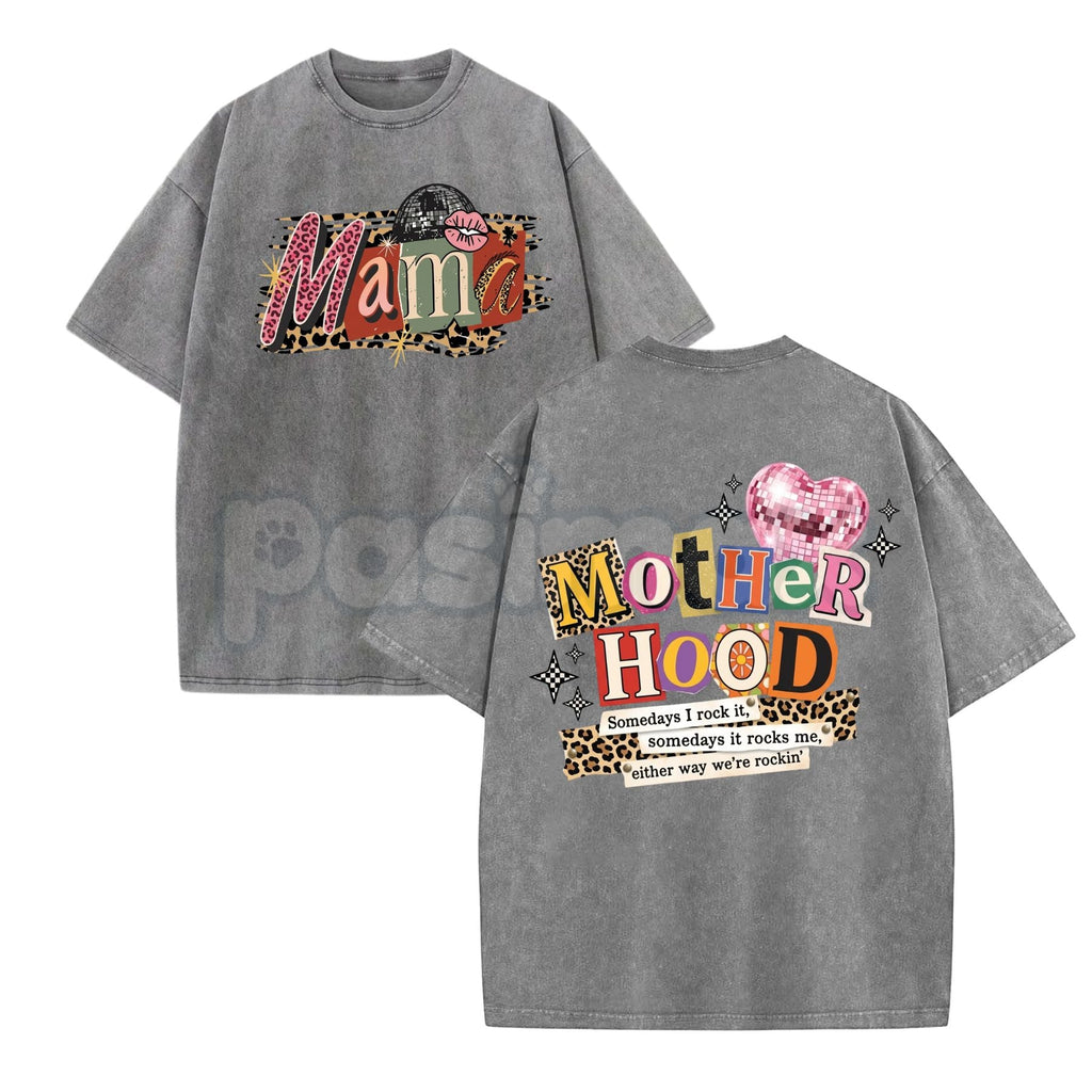 Mother’s Day Vintage Wash Mom T-Shirt – Retro Mama Graphic Tee, Lightweight Distressed Cotton Streetwear, Best Gift for Mom