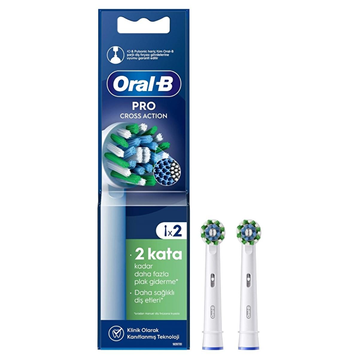 Oral-B Cross Action Toothbrush Replacement Heads - 2 Pack, Effective Plaque Removal & Oral Hygiene for Electric Toothbrush Users