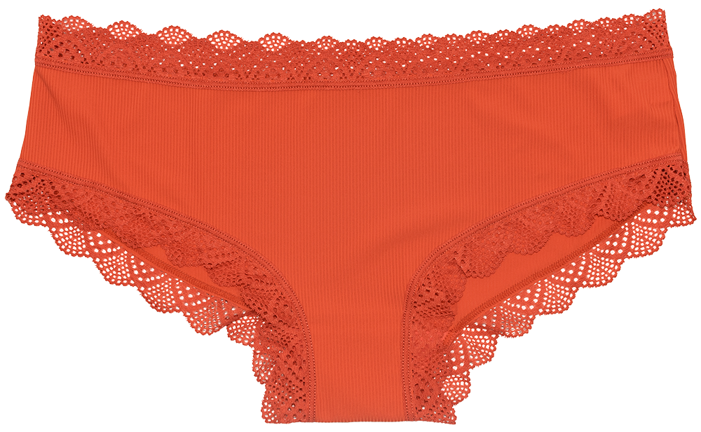 Love Libby Panties Pretty Red Lace-Trim Hipster – Silky & Flattering S–XL — main product shot
