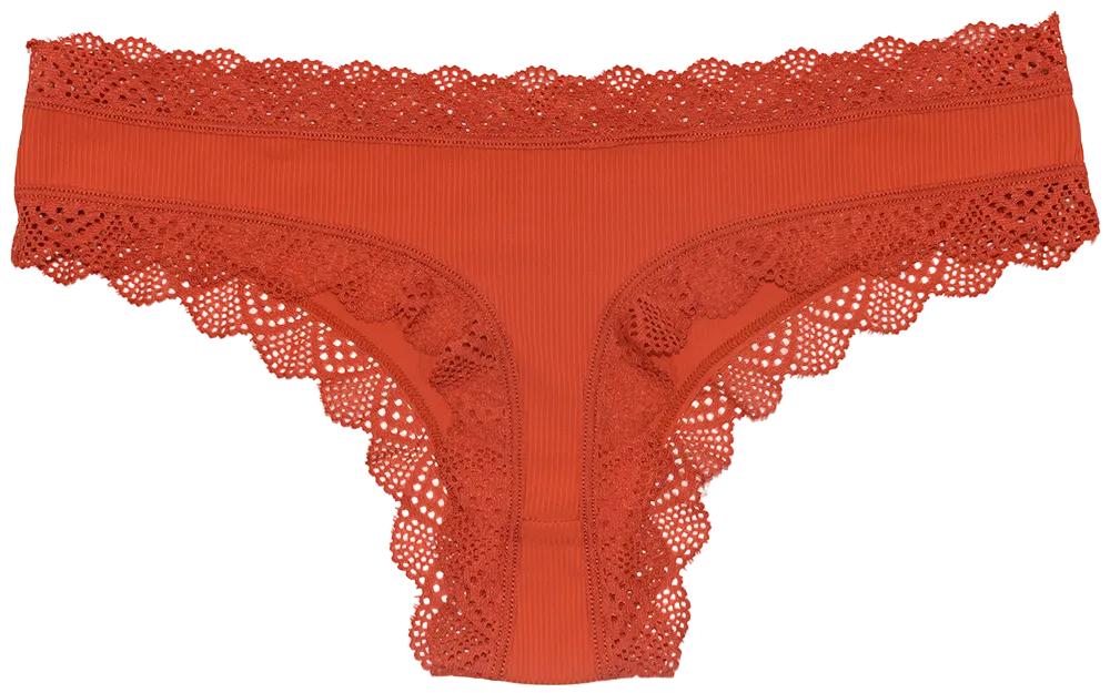 Love Libby Panties Pretty Red Lace-Trim Thong – Silky & Flattering S–XL — lifestyle context