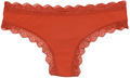 Love Libby Panties Pretty Red Lace-Trim Thong – Silky & Flattering S–XL — main product shot