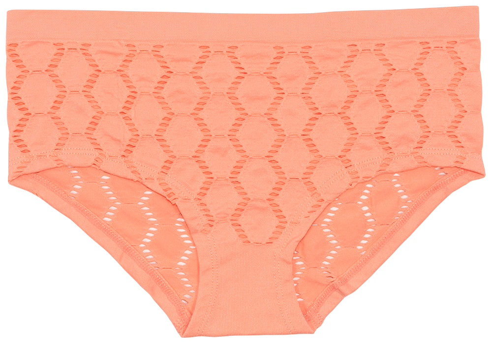 Love Libby Panties Peek-A-Boo Jacquard Seamless Boyshort in Black or Peach — main product shot