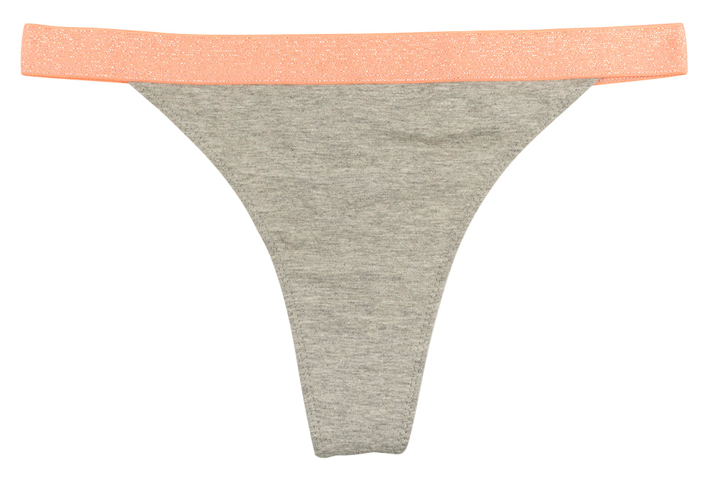 Love Libby Panties High Waist Cotton Thong with Shimmer Elastic — main product shot